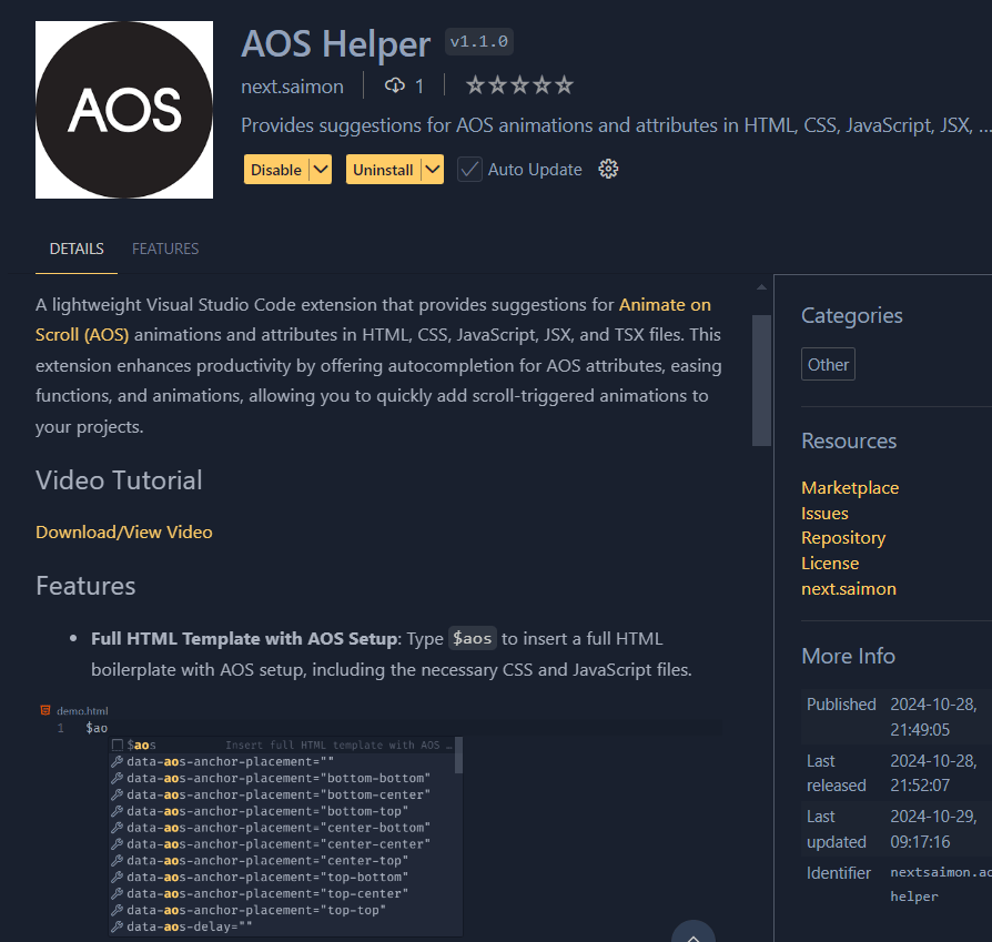 AOS Helper